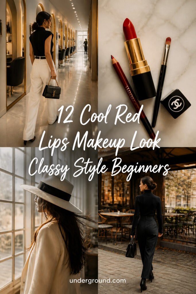 12 Cool Red Lips Makeup Look Classy Style for Beginners