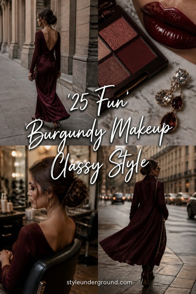 25 Fun Burgundy Makeup Look Classy Style for Beginners
